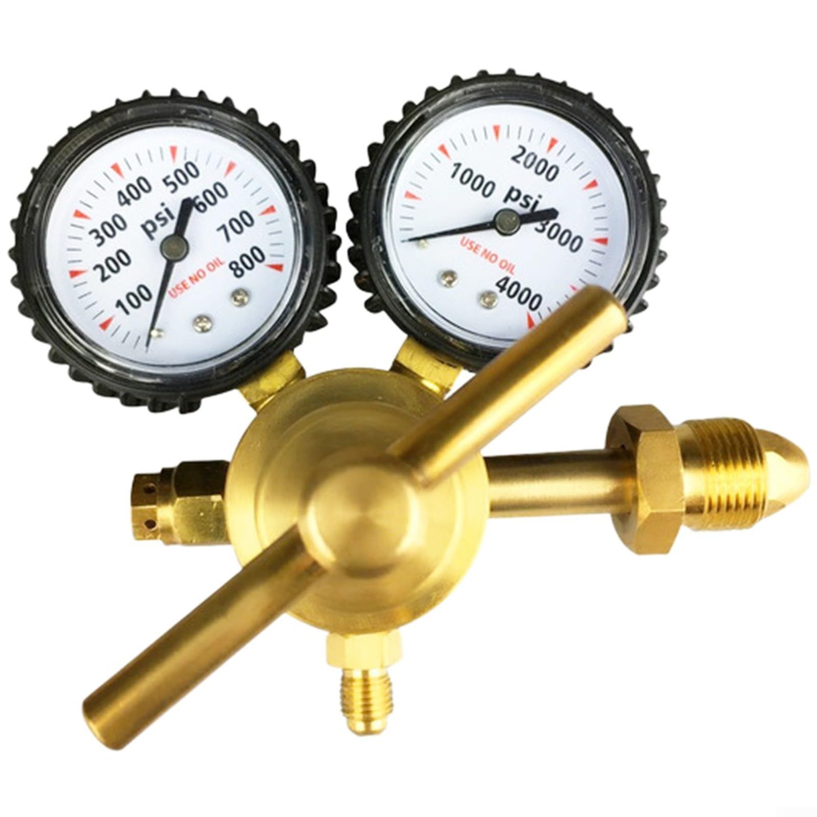 Régulateur de pression d'azote en laiton G5/8 filetage extérieur, réducteur de pression avec manomètre 1-200 bar, pour l'industrie et le laboratoire, contrôle précis du gaz