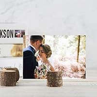 Vista 6 de Toncoo Portatarjetas de madera, 20 soportes rústicos de alta calidad para números de mesa y 30 tarjetas de mesa de papel Kraft, soportes de madera