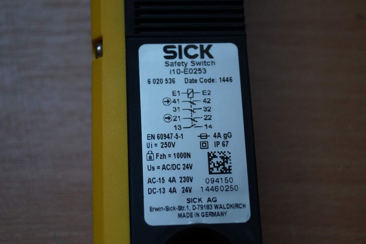 Sick Interruttore di Sicurezza i10-E0253 Artikelnr. 6020536