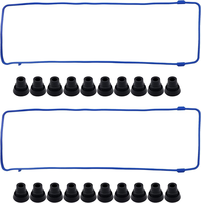 Junta da tampa de válvulas HiSport VS50377R para motor Ford 4.6L – Kit com 2 juntas e 22 ilhós