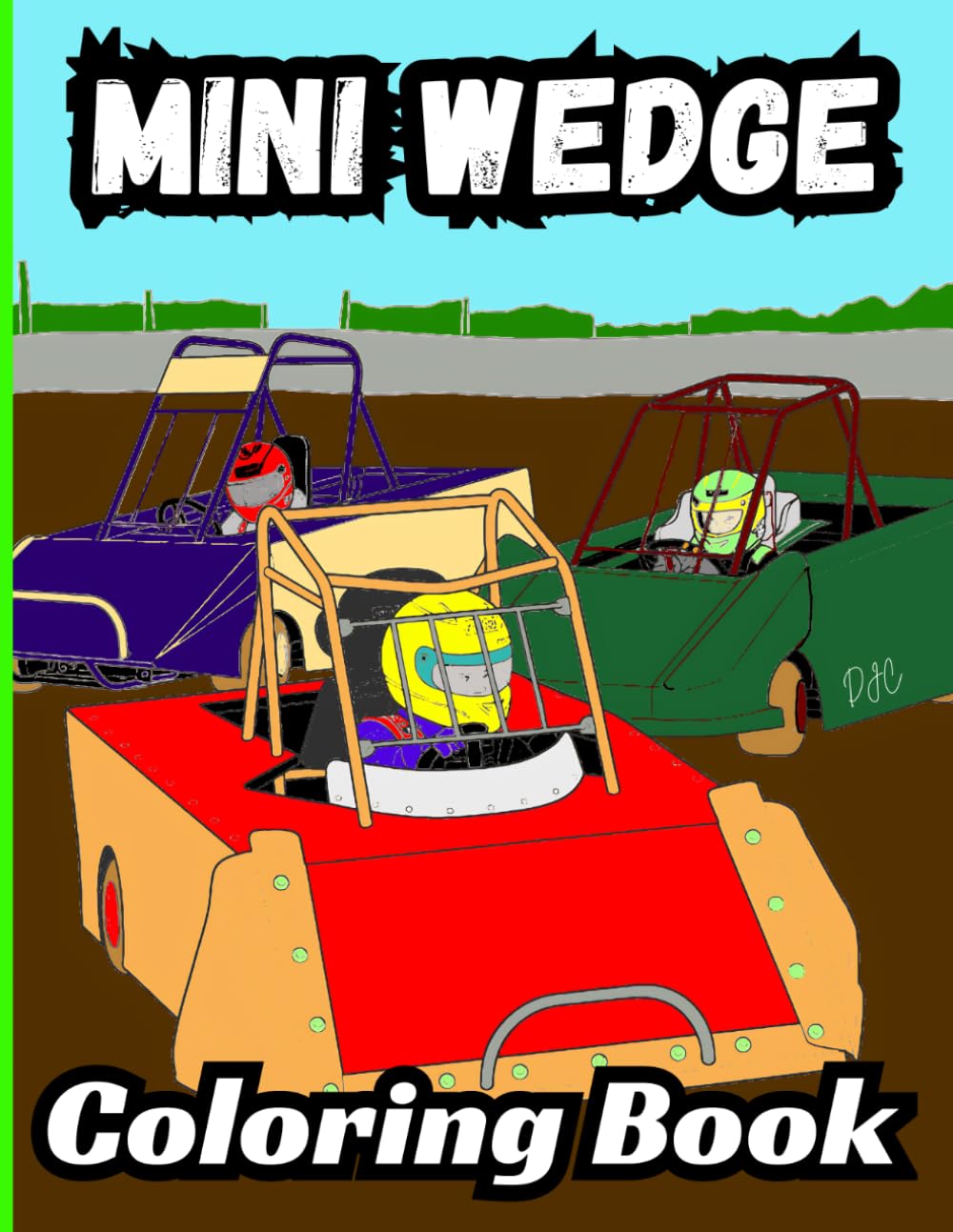 Bermrider Mini Wedge Coloring Book: Dirt Track Racing Kids Go Kart Oval Race Car Gift Activity Speedway Karting Raceway