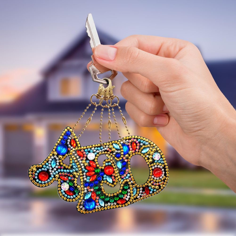 YEJAHY 15 Stuks DIY Diamond Painting Keychain, Kerst Diamant Schilderen Sleutelhangers Kits, 5D Diamant Schilderen Sleutelhanger Hanger voor Handtas, Gift