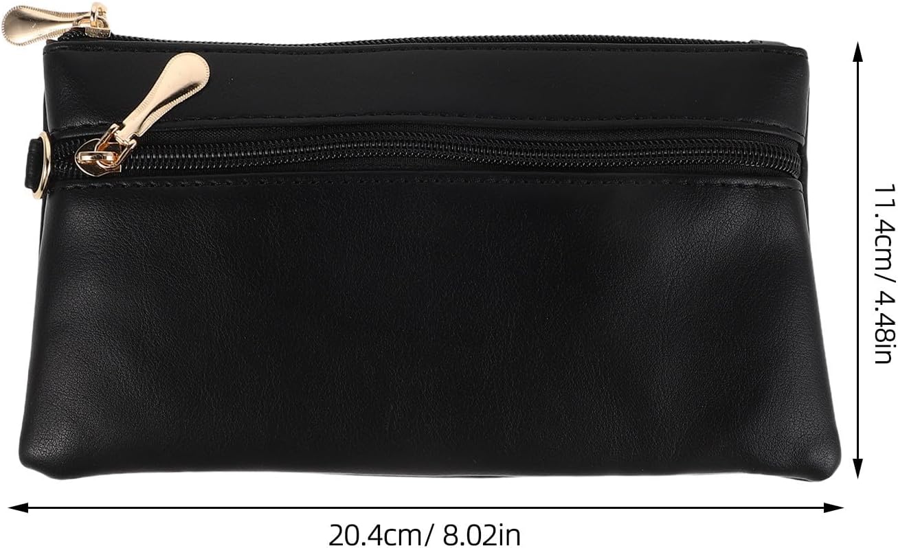 Dark Color Wristlet for Women and Men, Compact Pu and Polyester Clutch Bag for Business and Travel, Wear-resistant Stylish Coin Holder for Bills and Receipts image 2