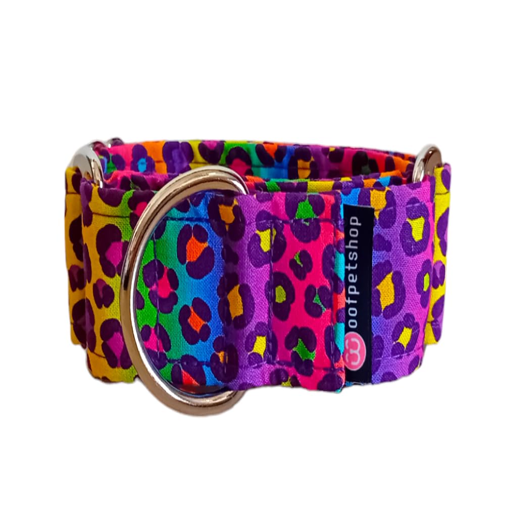Collar Martingale/Correa/Cinturon Seguridad RAINBOW ANIMAL para Perro Galgo Greyhound - Hecho a Mano en España