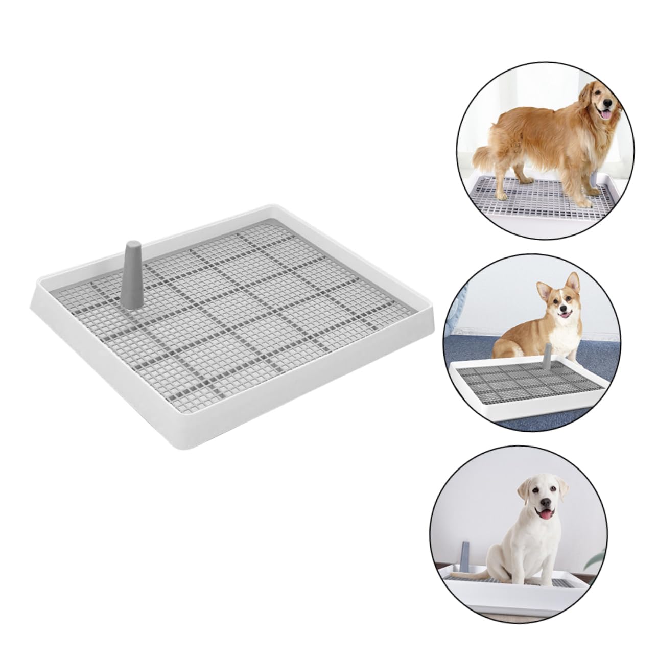 POPETPOP Bandeja Antisalpicaduras para Adiestramiento De Perros Inodoro De Plástico para Mascotas Accesorio Práctico para Entrenamiento Casa y Jardín