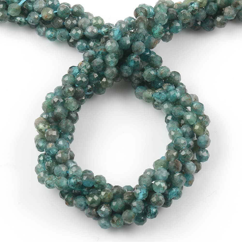 Song Xi 90pcs 4mm Natural Kyanite Gemstone Beads Faceted Round Loose Stone Beads for Jewelry Making