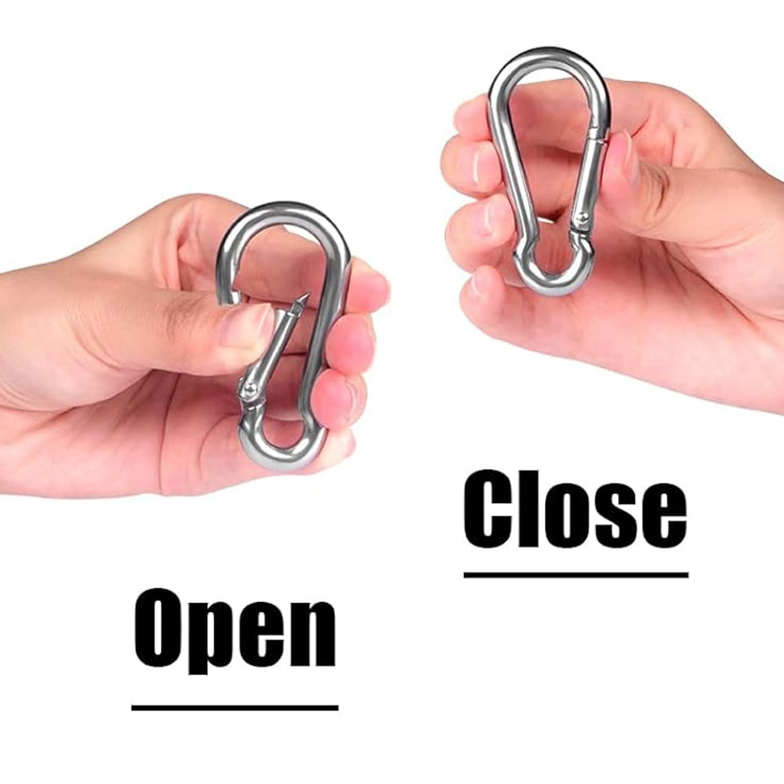 10 x Snap Hooks, Carabiner Hooks M4 Heavy Duty 304 Stainless Steel - Image 4