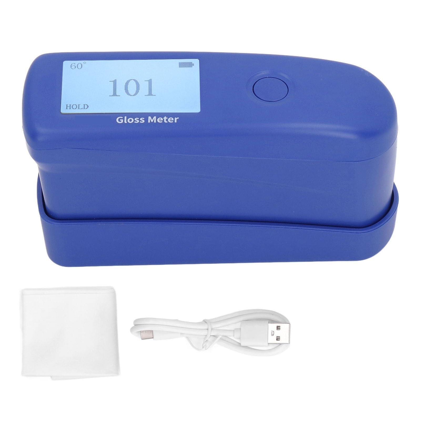 Gloss Meter, Digital LCD Gloss Meter Tester 60° Angle Paint Surface Glossmeter for Stone Metal, Auto Shutdown & QC Mode with USB Data Output