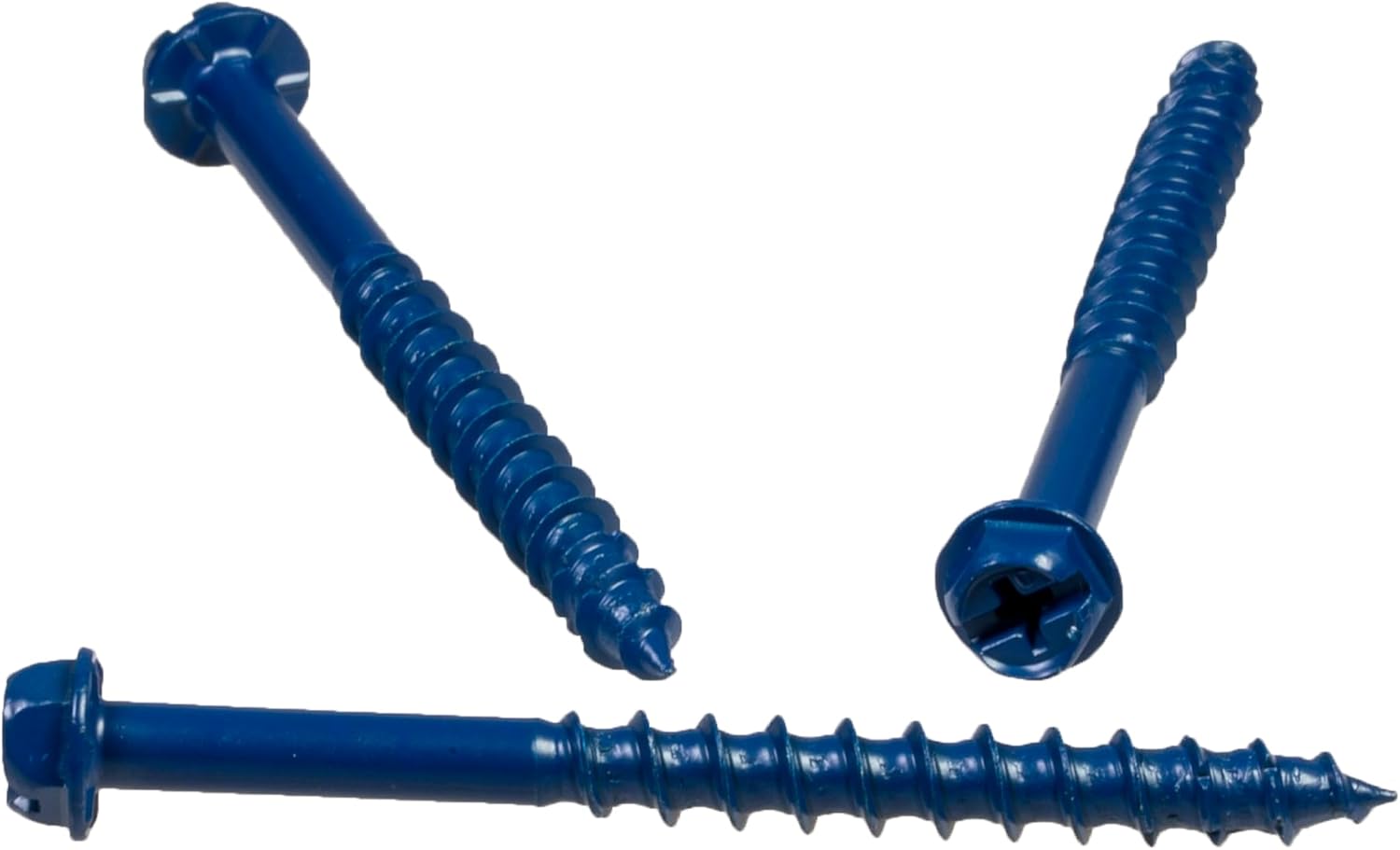 Simpson Strong-Tie TNT25234H Titen Turbo — 1/4 in. x 2-3/4 in. Hex-Head Concrete and Masonry Screw, Blue (100-Qty)