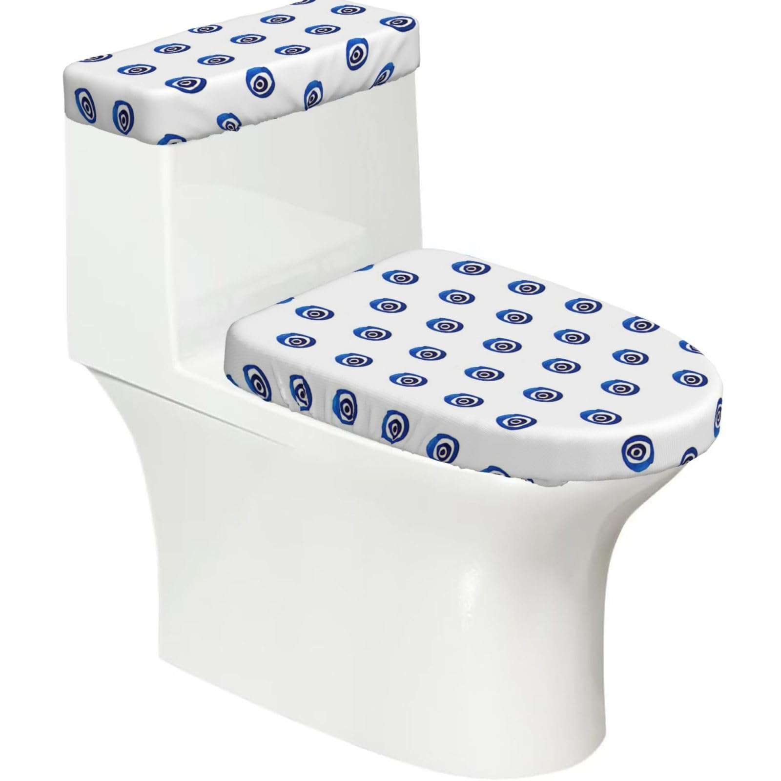 Evil Eyes. Print Bathroom Decor Toilet Lid Cover And Tank Covers, Restroom Accessories Fits Most Round