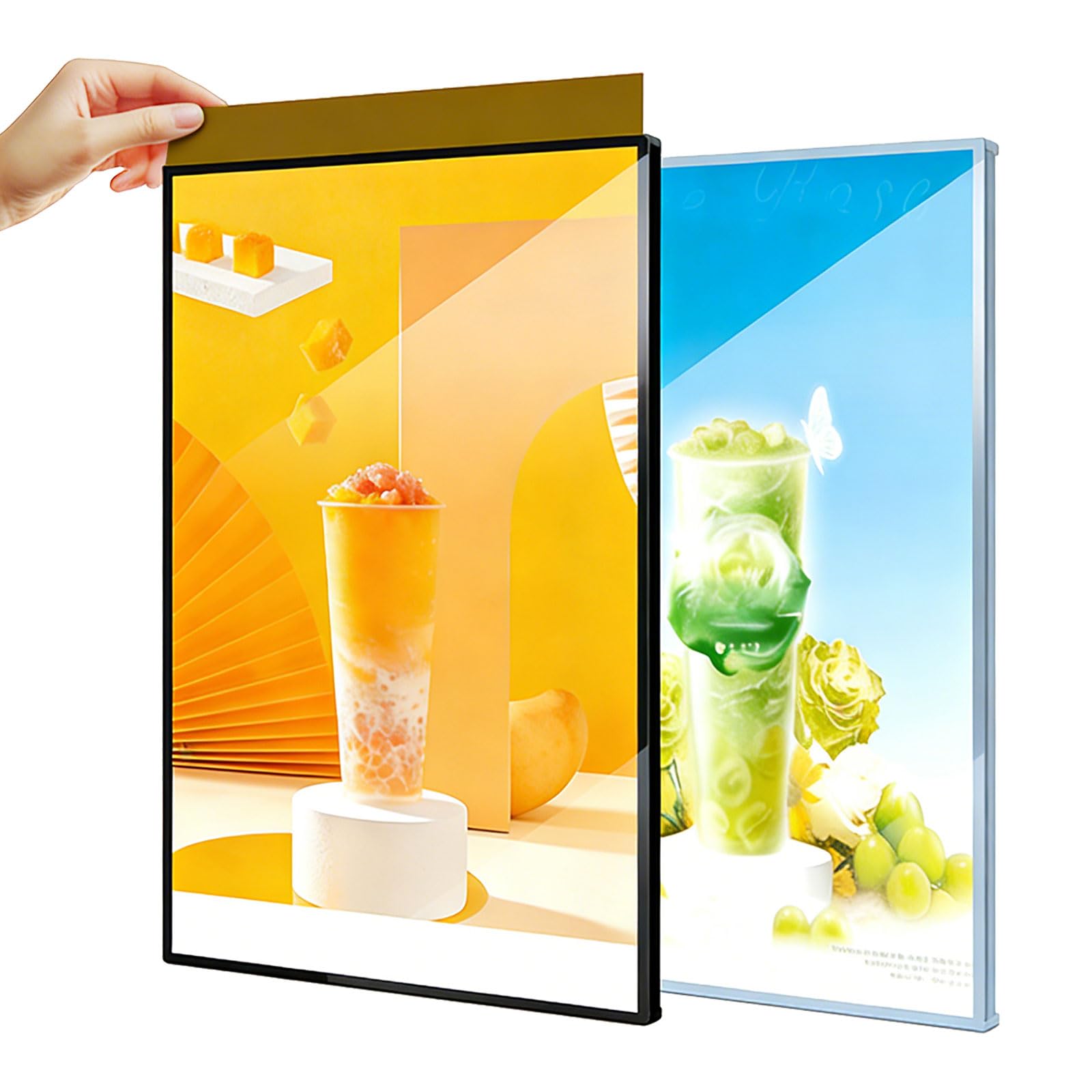 LED Light Box, Ultrathin Frame Poster Display with Slide-Out Design, Suitable for Restaurants, Bars, Shops, Cafes, A1-A4 Sizes