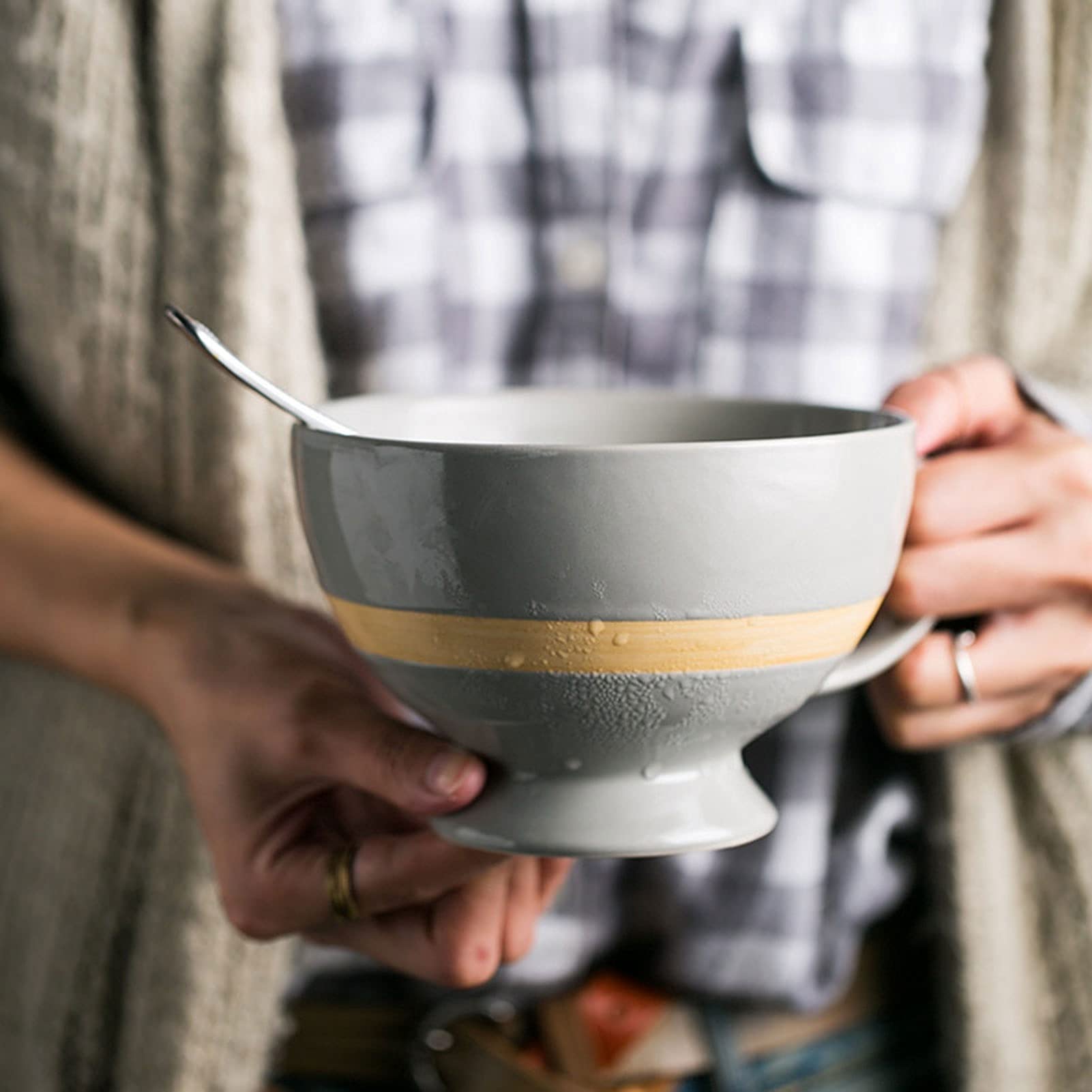Kaffeebecher, Teetasse im nordischen Stil, Frühstück, Haferflocken, Dessertschüssel, Retro-Keramik, Milchbecher, große Kapazität (A)