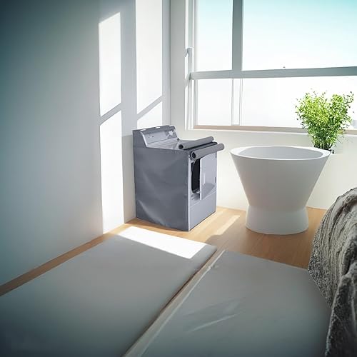 Miniatura 4 de Ericlin Paquete de 2 fundas para lavadora y secadora, cubierta de carga superior para lavadora y secadora, cubierta protectora a prueba de polvo,