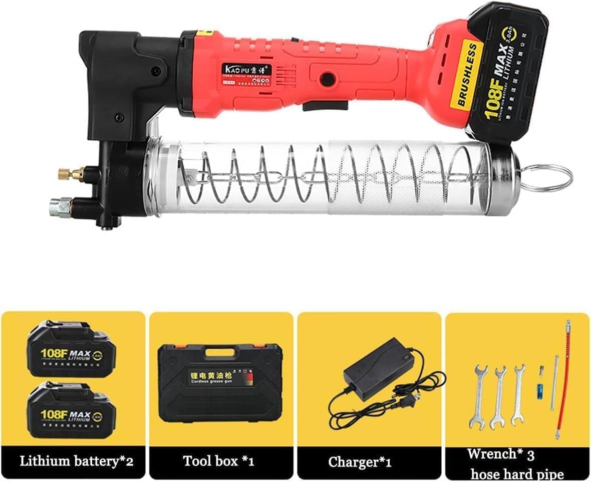 Pistola de grasa eléctrica inalámbrica, herramienta de lubricación recargable para maquinaria agrícola, barcos y camiones