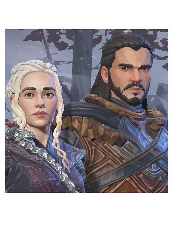 RYN Game Of Thrones Themed Wall Art Brown/White/Grey 30X30Cm