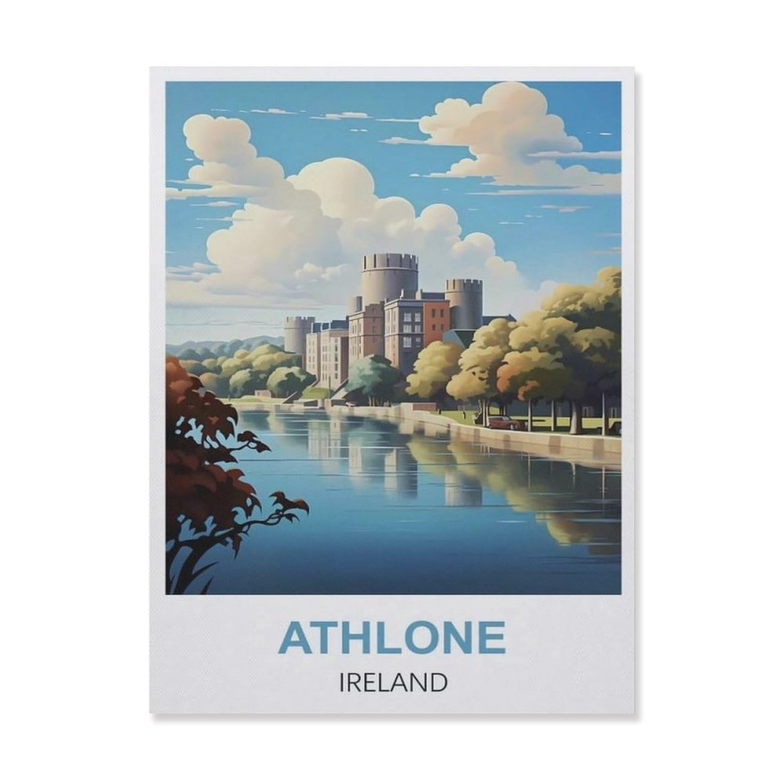 Funny Bathroom Wall Decor Signs，Athlone Ireland(30x40cm）