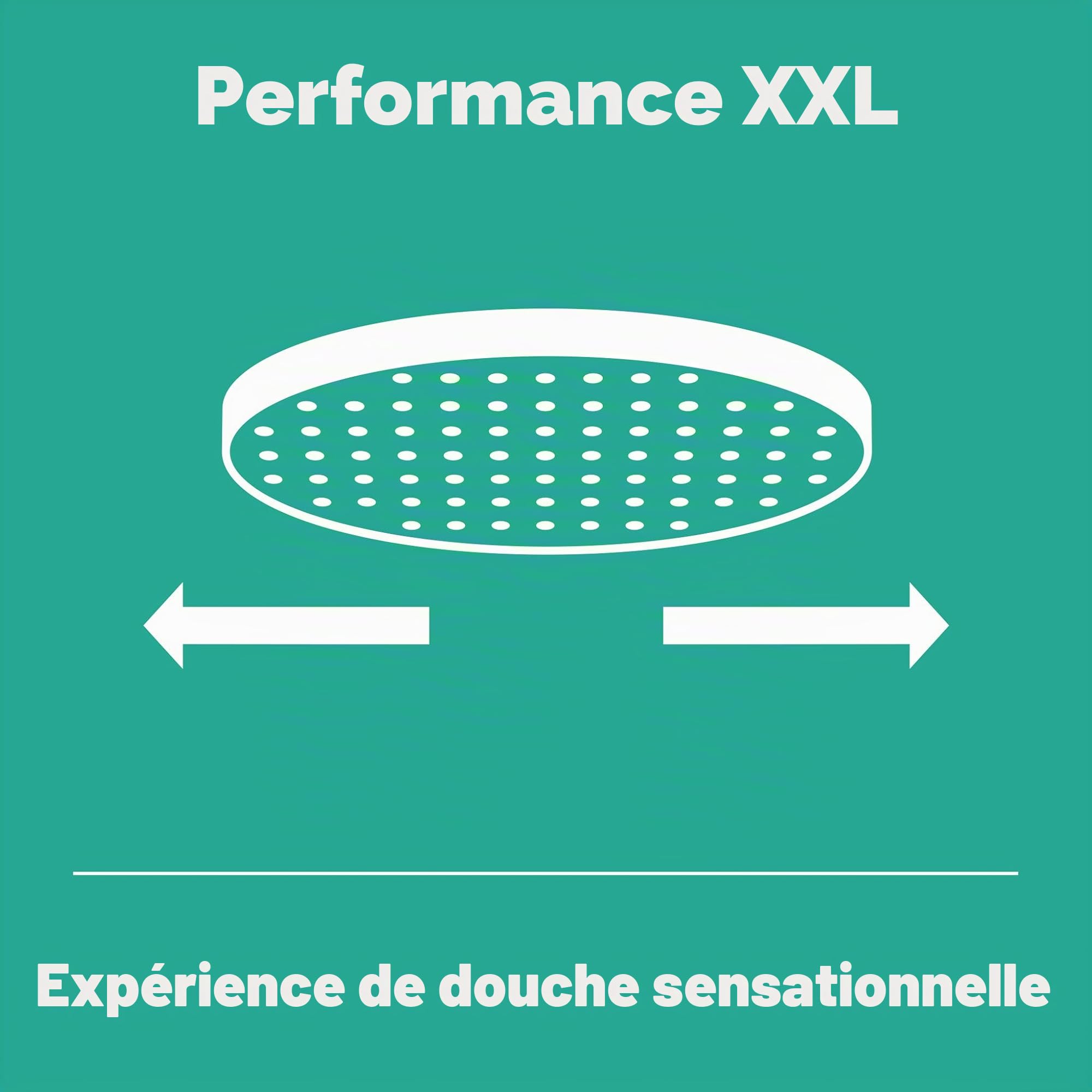hansgrohe Pulsify S - Colonne de douche économie d'eau (EcoSmart) avec mitigeur thermostatique, douche pluie (⌀ 260mm), douchette (3 jets), support, flexible de douche, barre et douche de tête, Chromé