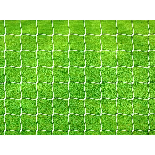 Precision Pro Football Goal Nets 4mm Braided (Pair) Set de Entrenamiento, Adultos Unisex, White (Blanco), Talla Única