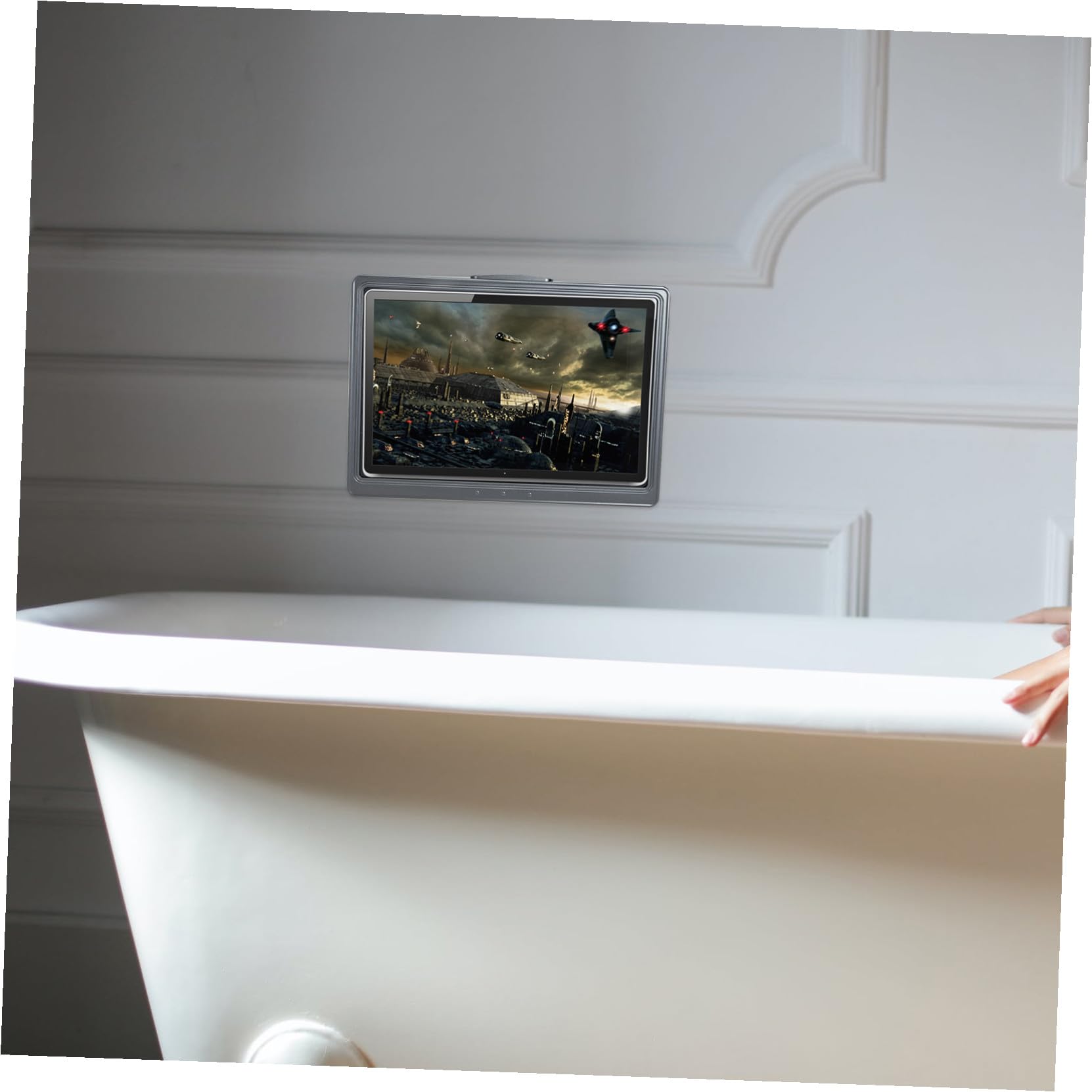SOIMISS Supporto Doccia Rotante per Telefono e Tablet Custodia Antiappannamento da Parete Porta Cellulare da Bagno Senza Compatibile con Smartphone Standard