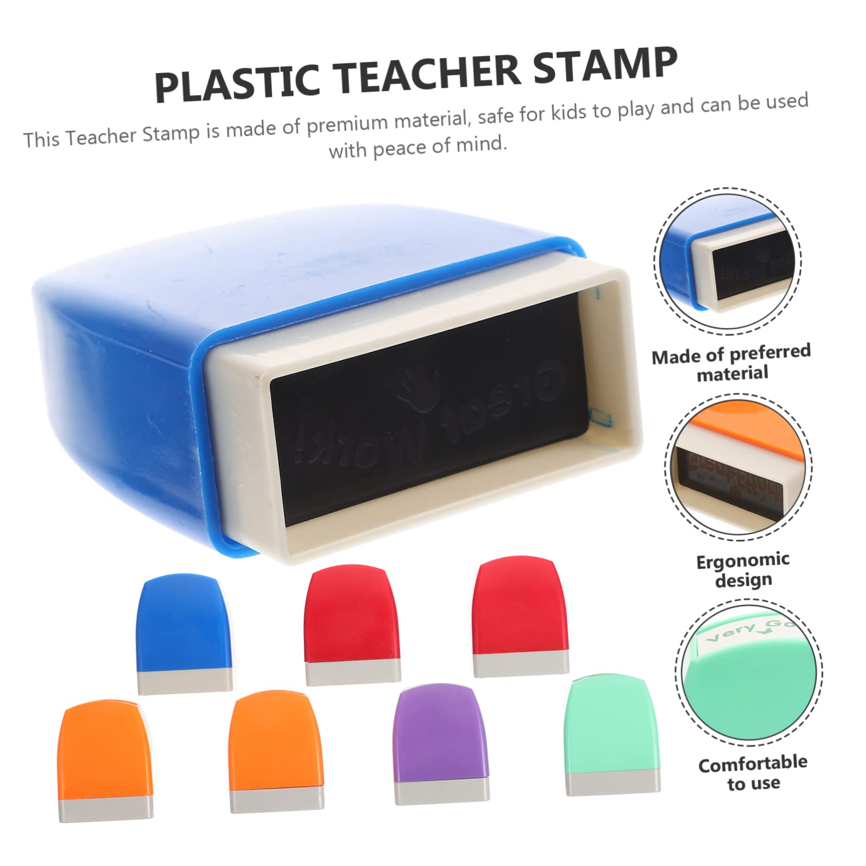 STOBOK Decorazioni Scuola 8 Pezzi Practical Small Stamps in Abs, Teacher Small Stampers per Stamp Collection e Carte Festive a Casa