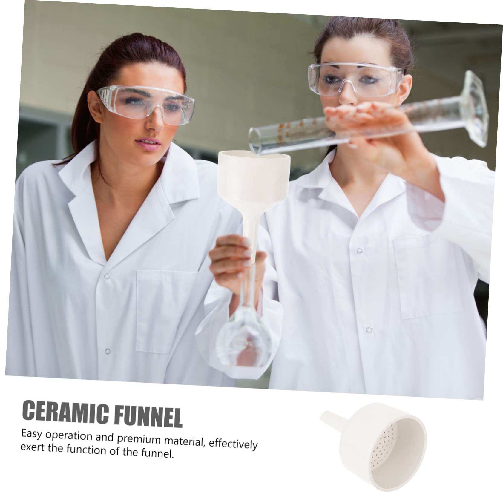 Imbuto Ceramico da Laboratorio 1 Pezzo Bianco Rotondo | Filtrazione Sperimentale, Struttura Durata Chimica Elevata, Strumento Tecnico per Ceramica