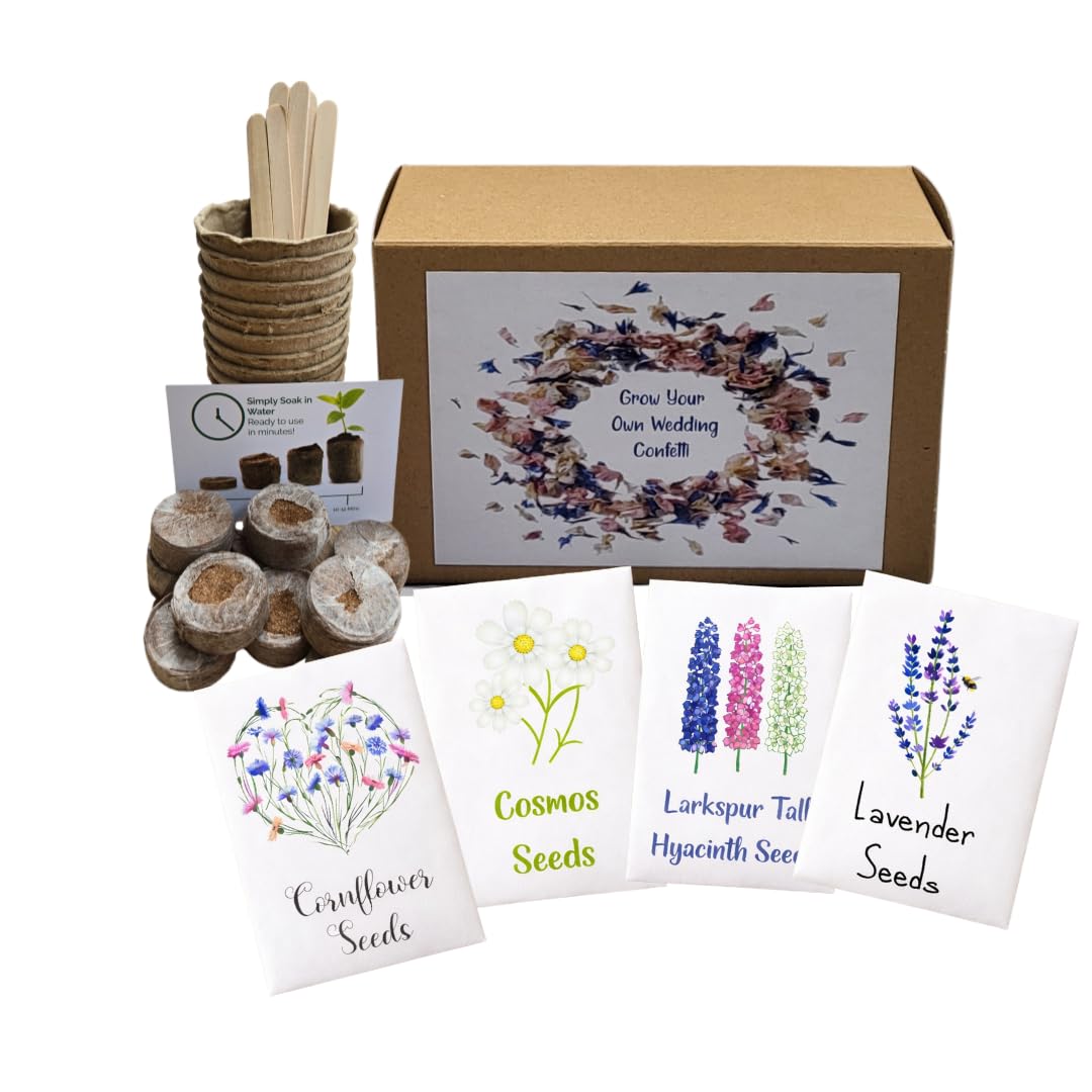 Grow Your Own Confetti Seed Kit – Flower Seeds for Natural Petal Confetti | Eco Friendly Wedding & Celebration Gift | Easy to Grow Flowers
