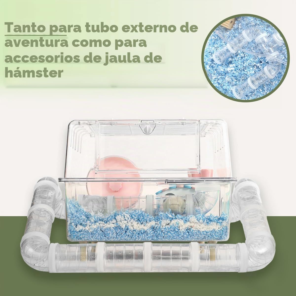 2 kits de tubos para hámster, túnel de hámster, aventura, tubo externo, conexión transparente, juguete para jaula, accesorio para hámsters, ratones, animales pequeños, deportes, espacio de expansión