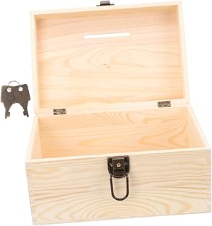 Charity Box Lock Wooden Voting Box Money Holder for Wedding Survey Lockbox