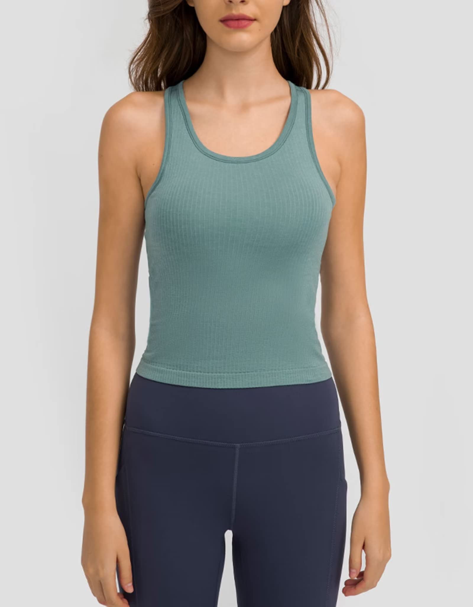 Workout Tank Tops for Women with Built in Bra,Camisole Sports Shirts for Yoga Running Gym Fitness Racerback Yoga Vest