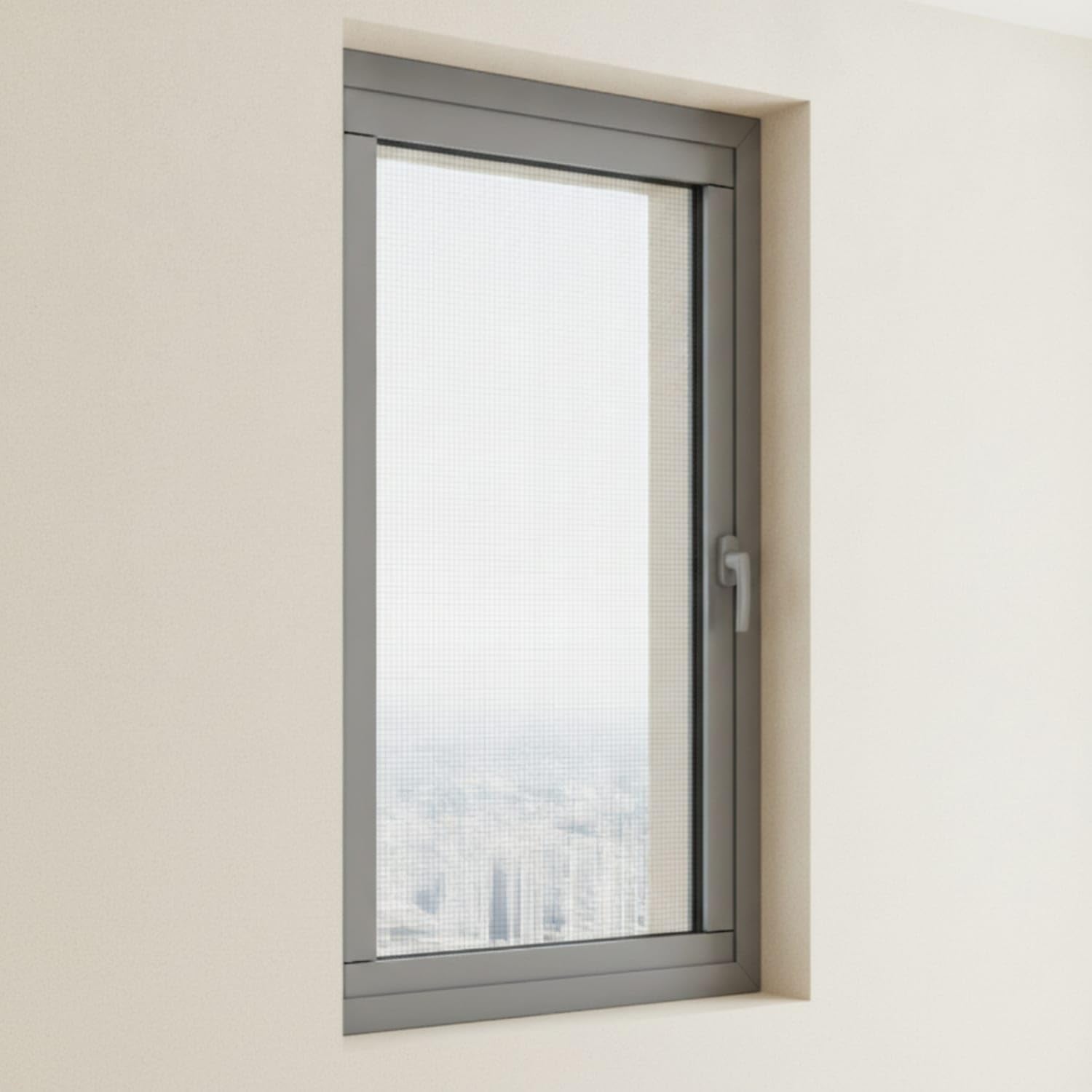 Concealed Retractable Screen Window Protection Window Screen with Stainless Steel Mesh Good Ventilation for Balcony, Kitchen, Black, 32 Flat Frame-image-30