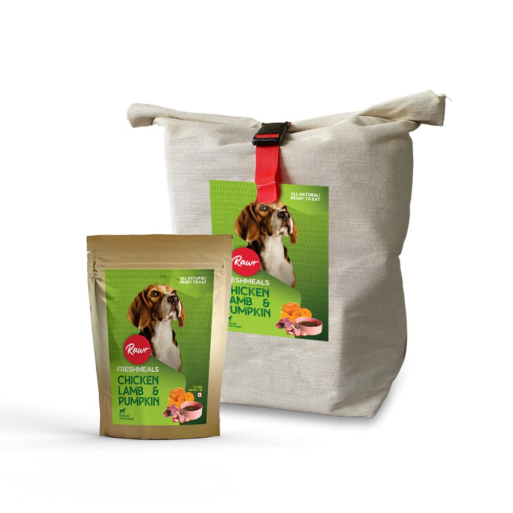 Rawr4Dogs, Fresh Meals - Wet Dog Food, Natural Meat Protein Toppings, Flavour-Chicken + Lamb + Pumpkin, for Adults and Puppy Dog, All Breeds - 5 kg (Pack of 25 X 200gms) (B0BXL1YKBH) Amazon Price History, Amazon Price Tracker