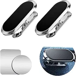 Kit 2 Suporte Magnético Veicular Universal Para Celular 360° Carro GPS Imã Neodímio Com Adesivo Discreto Compacto Para Painel