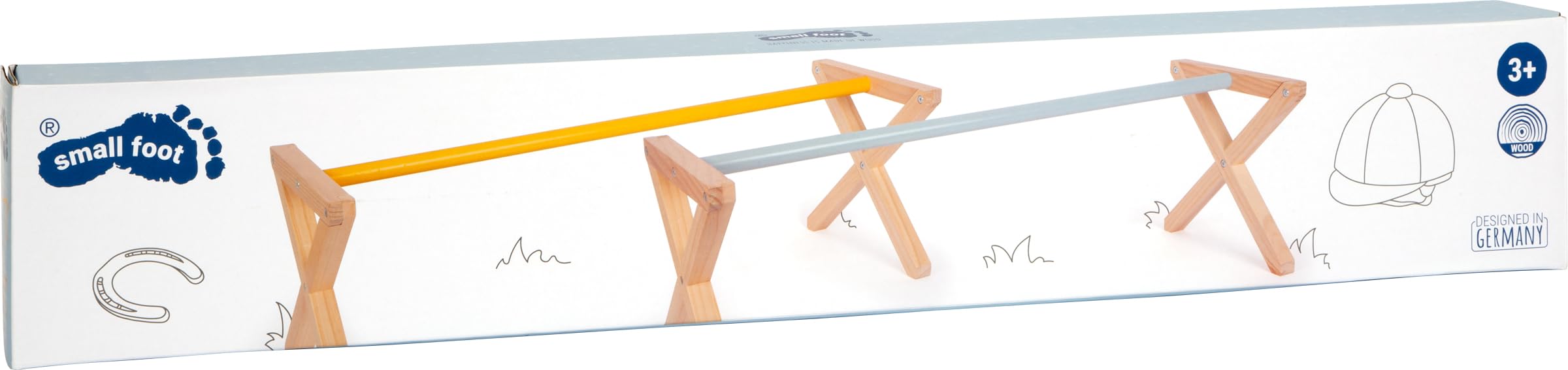 Small Foot Set Obstáculo Cavaletti, Valla de Salto, para fanáticos de los Caballos, Desde los 3 años, 12397