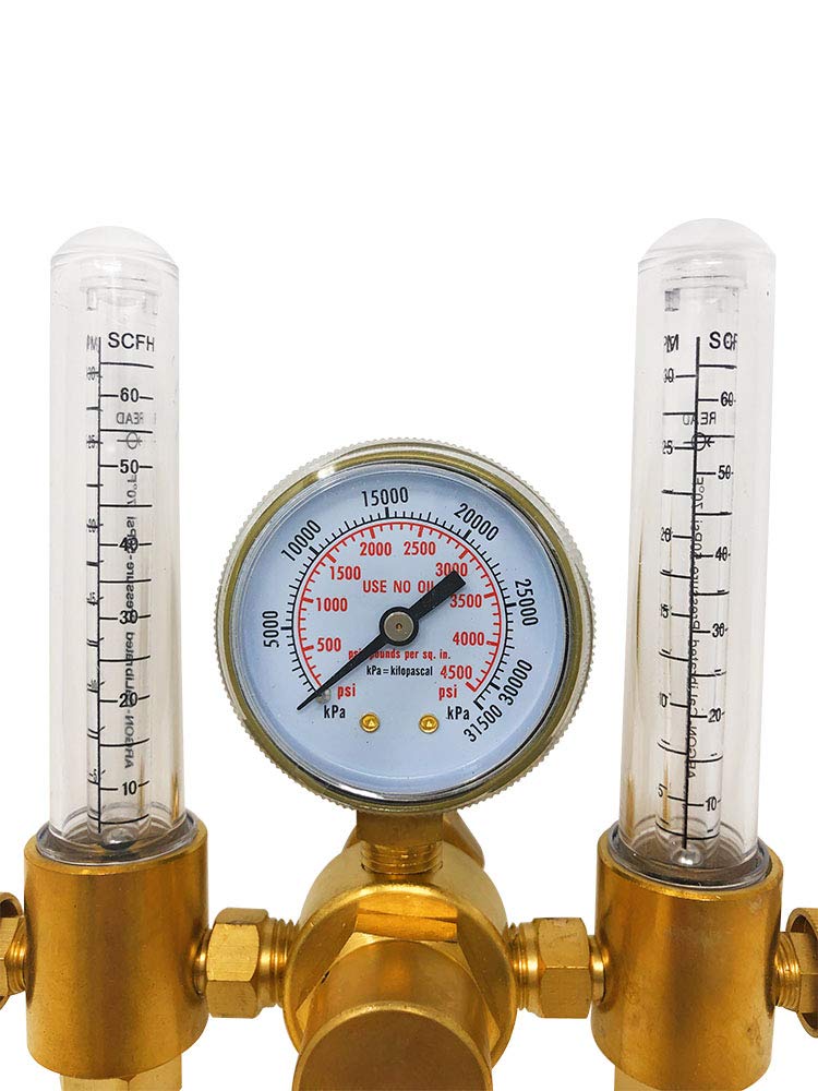 Buy Argon Regulator Dual Co2 Flowmeter by Manatee for TIG MIG Welder