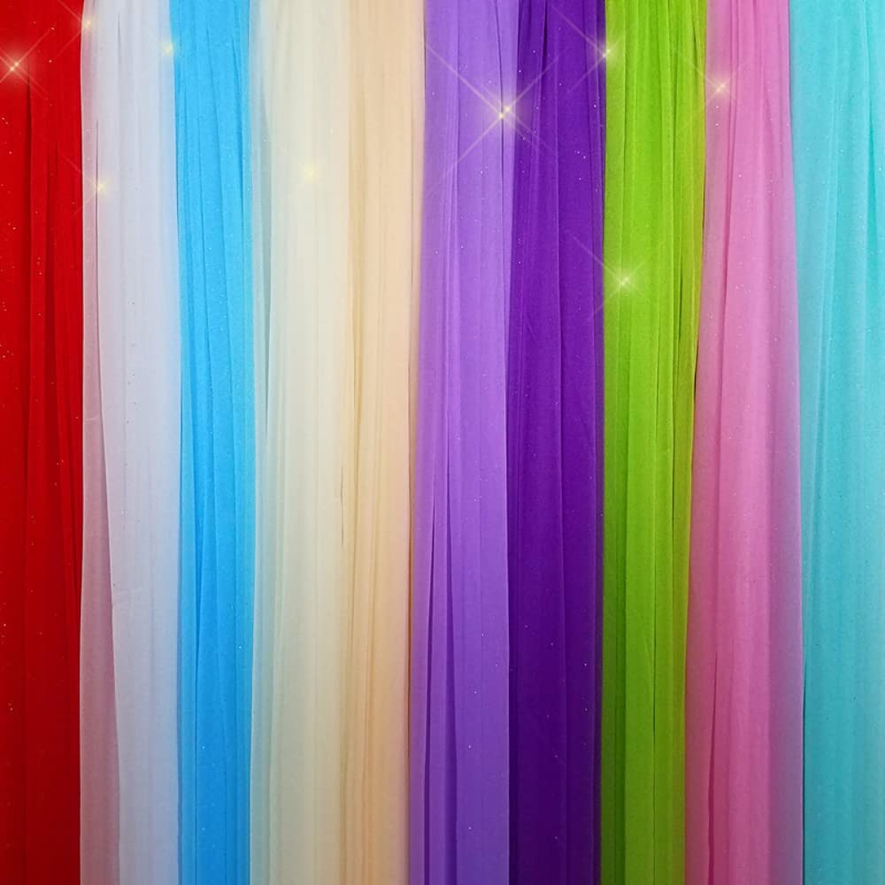 100 cm × 150 cm tessuto in tulle arcobaleno glitterato, tessuto di seta color madreperla, per fai da te, decorazioni di nozze, decorazioni per feste