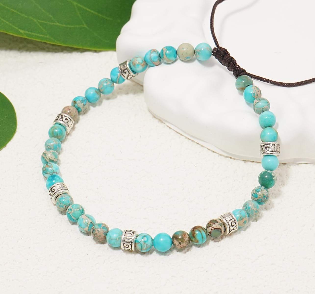 Beaded Bracelet Adjustable Stone String Bracelet Bohemian Colorful Beads Strand Bracelets for Women - Image 4