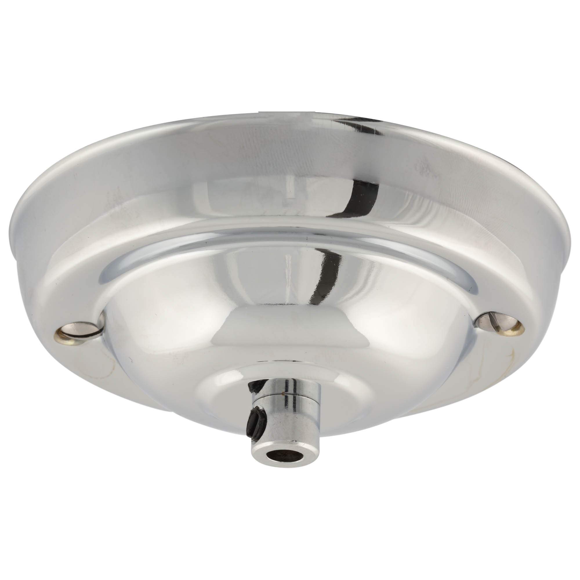 Elektek Chrome 108Mm Diameter Ceiling Rose With Cord Grip Metallic Finishes Powder Coated Colours For Pendant Light Fittings