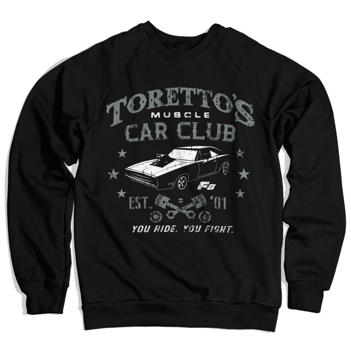 Fast & Furious Officially Licensed Toretto's Muscle Car Club Sweatshirt (Black), Large
