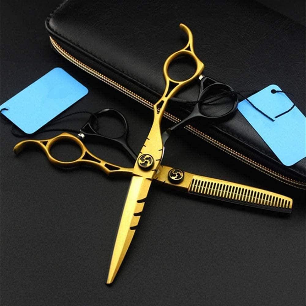 Tijeras de peluquería, Tijeras de peluquería Tijeras de Pelo Huecas Doradas Profesionales Corte de Pelo Tijeras de Corte Tijeras de Adelgazamiento Tijeras de peluquería T