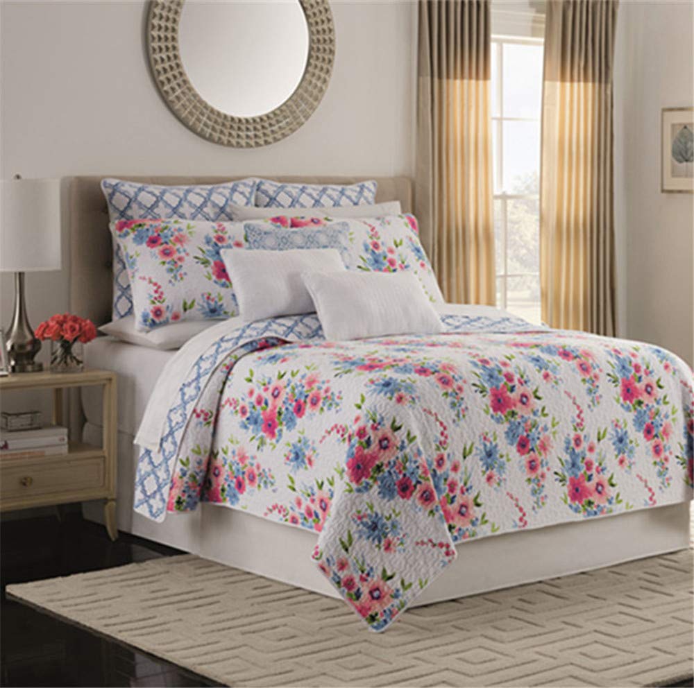 Parure de lit matelassée de qualité supérieure, couette florale chic 3 pièces king size