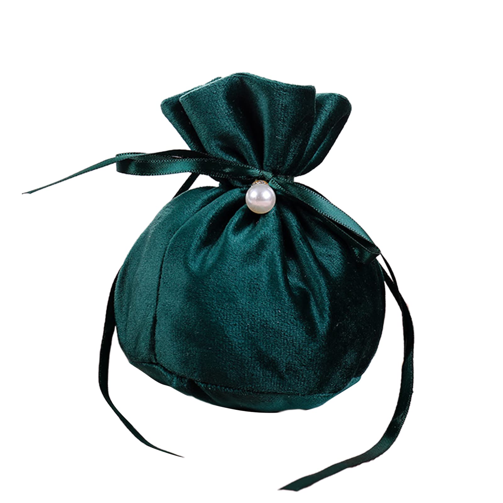 Lazyspace Gift Package Drawstring Bags for Gift Wrapping, Velvet Favor Bags for Wedding, Baby Shower, Birthday, and Party Dark Green