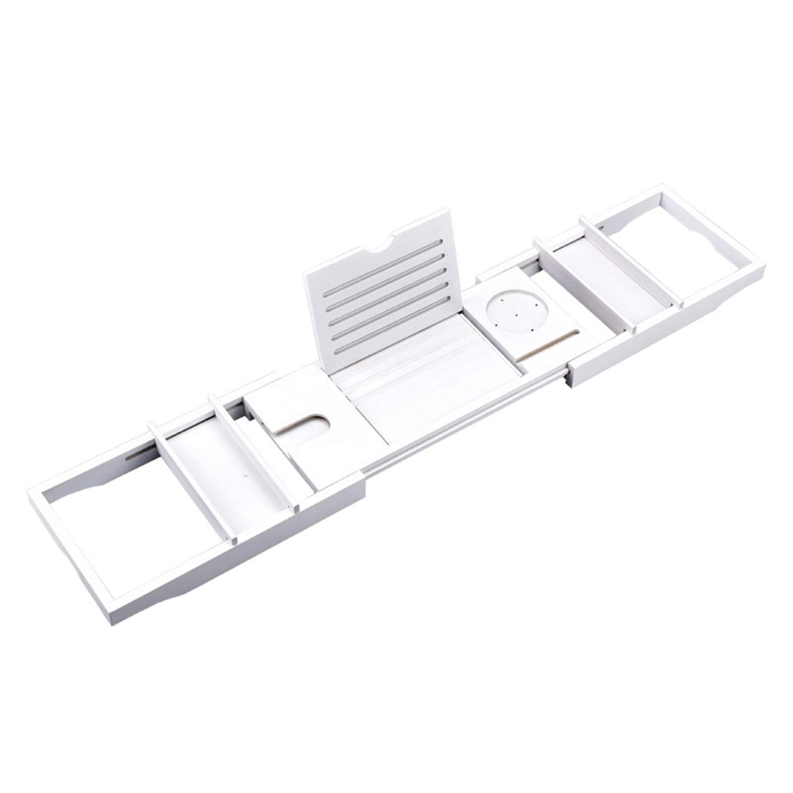 Rejilla para bañera Bandeja telescópica Antideslizante para bañera Se Adapta a la mayoría de los tamaños de baño (Color : White Size : 75x23cm)