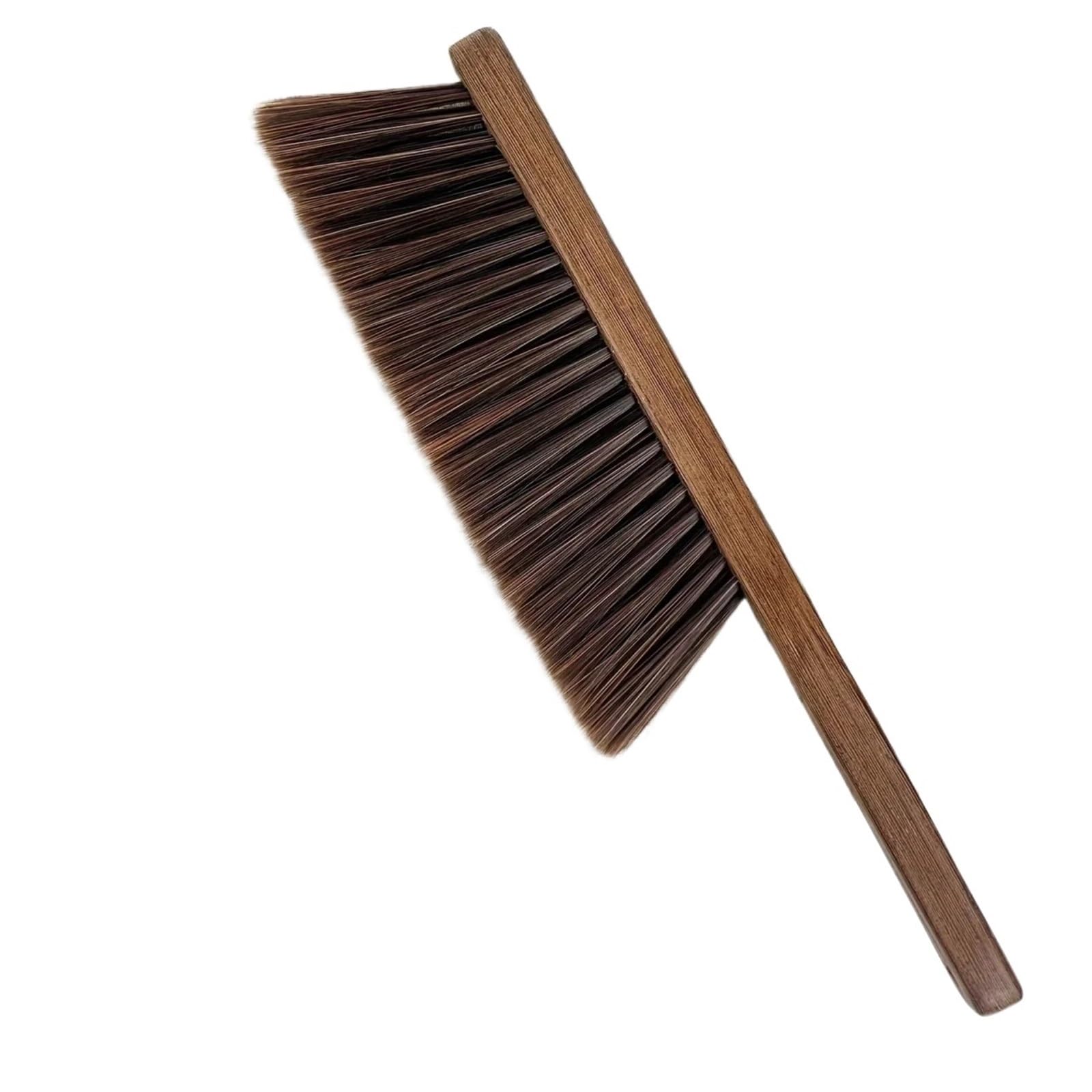 Long Handled Soft Bristled Cleaning Brush - Ergonomic Wooden Handle for Cars, Beds, and Furniture