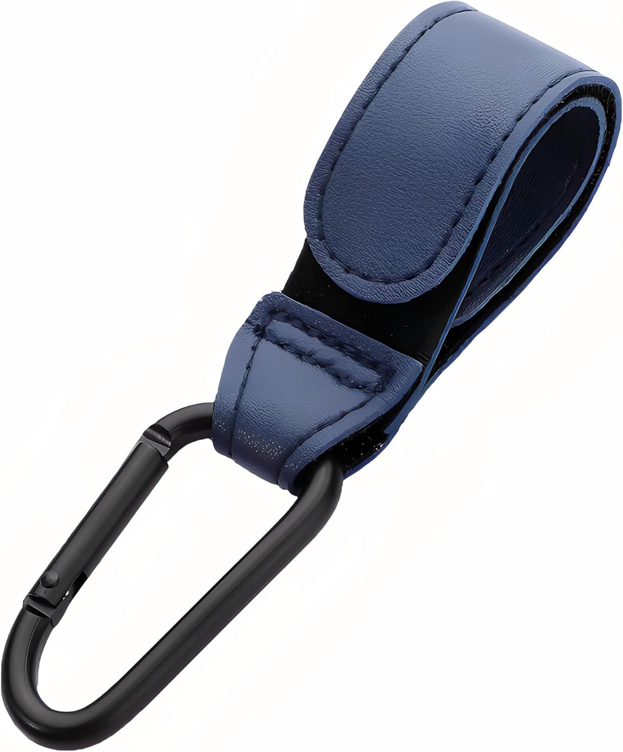 Pack of 2 Baby Universal Buggy Clips Carrier Pram Hooks, Leather Style Straps & Carabiner Clip, Hang Your Shopping Bags