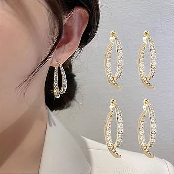 ピアス wing bling 14k post vanish ribbon two-way earrings Amazon.com: MRLZLT 2 Pairs Fashion Cross Curved Earrings,18k