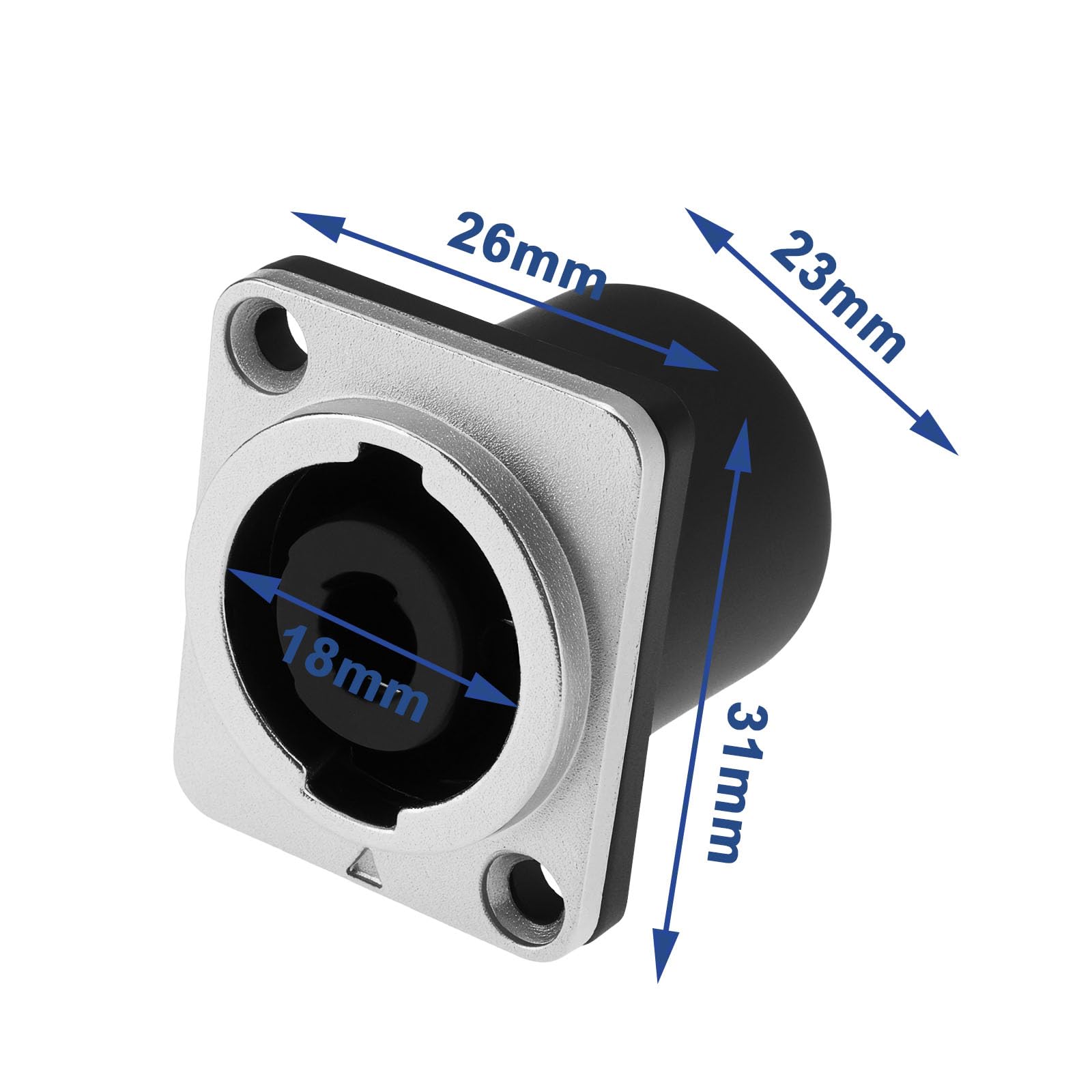 YINETTECH 4pcs Speakon Panel Mount Socket Connector 4 Pole Female Square Metal Jack Adapte Compatible with Neutrik Speakon NL4MP NL4MPR NL4FC - Image 4