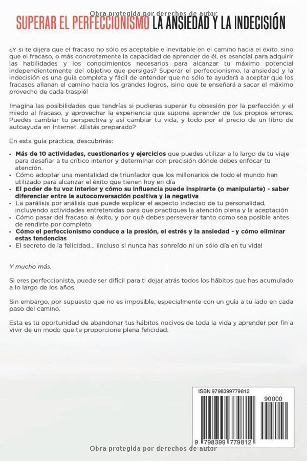 Miniatura 2 de SUPERAR EL PERFECCIONISMO, LA ANSIEDAD Y LA INDECISIÓN UNA GUÍA BRILLANTE PERO IMPERFECTA PARA LIBERAR AL TRIUNFADOR QUE LLEVAS DENTRO (Spanish