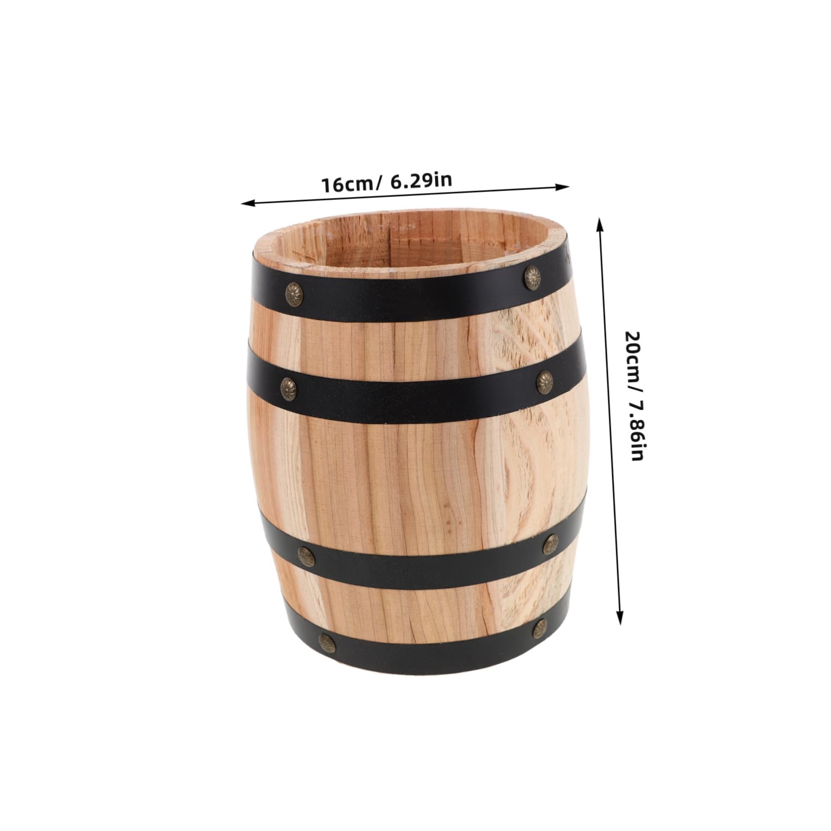 PartyKindom Porte-ustensiles Vintage en Bois, Tonneau 20cm pour Baguettes