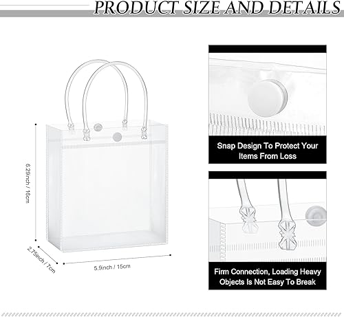Miniatura 2 de Abbylike 200 bolsas de regalo de plástico transparente para el Día de la Madre con asa de 5.9 x 6.3 x 2.8 pulgadas, bolsas de regalo de PVC