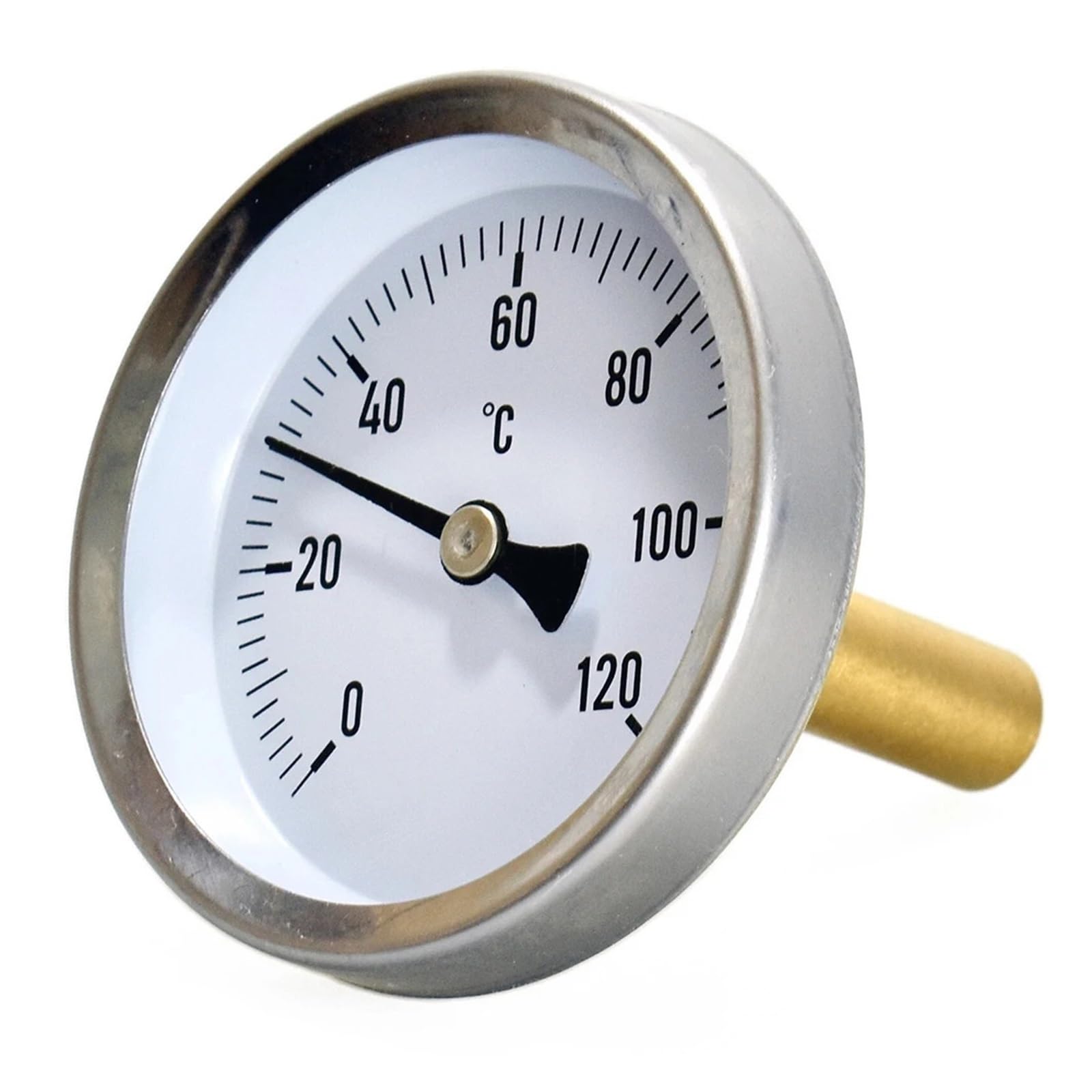 Termometro misuratore della temperatura dell'acqua in argento e oro for cucina all'aperto con manicotto in ottone, asta da 8*50 mm